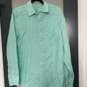 Tommy Bahama Linen Men's Light Green Shirt